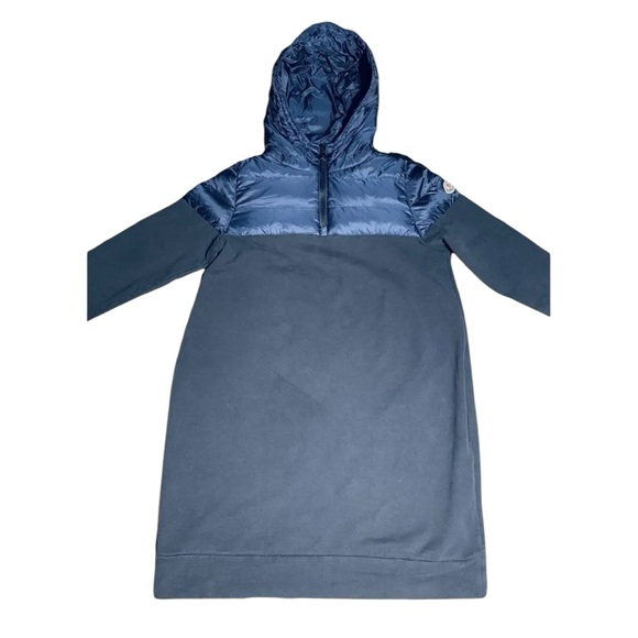 Moncler ABITO C/CAPPUCCIO DRESS W/HOOD Youth Size 10Y Navy Blue - Picture 1 of 14